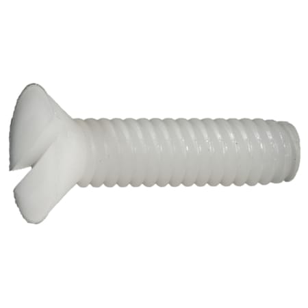 Midwest Fastener #10-24 x 1 in Slotted Flat Machine Screw, Plain Nylon, 20 PK 62533